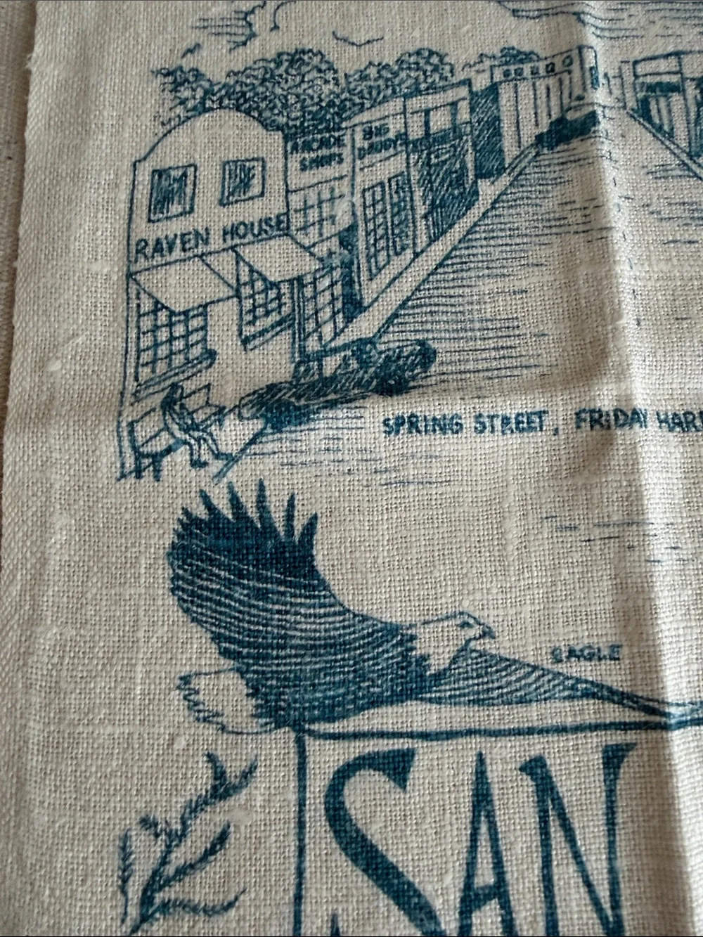 VTG San Juan Islands 100% Pure Linen Tea Towel by Lisa Nash
